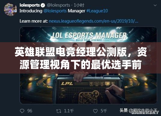 英雄联盟电竞经理公测版，资源管理视角下的最优选手前瞻与推荐