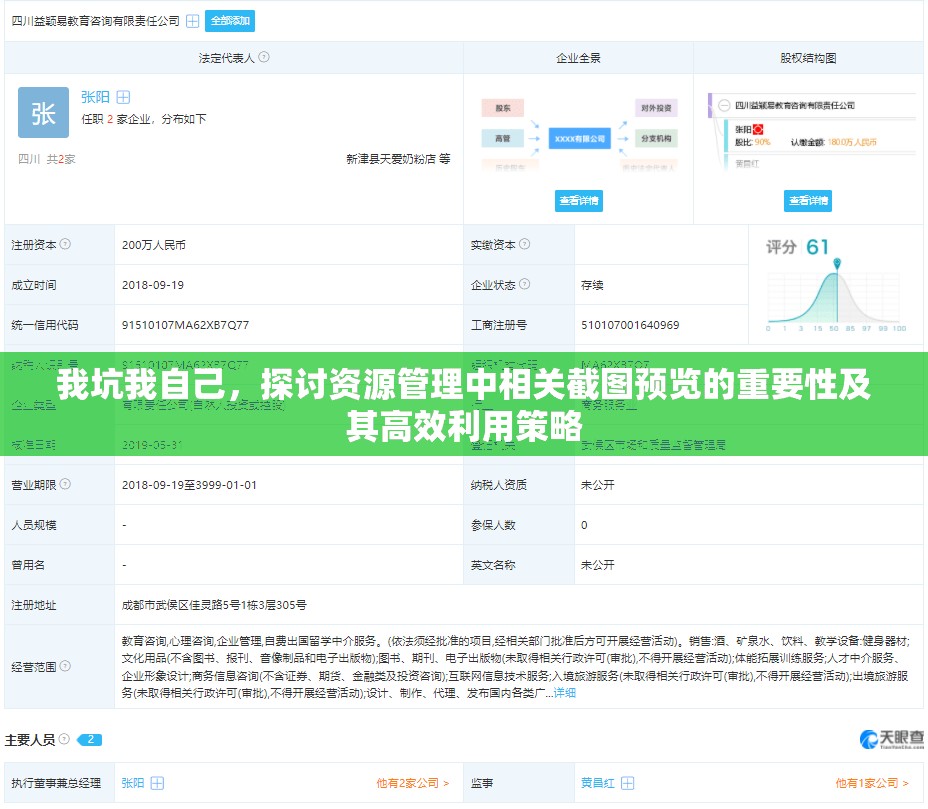 我坑我自己，探讨资源管理中相关截图预览的重要性及其高效利用策略
