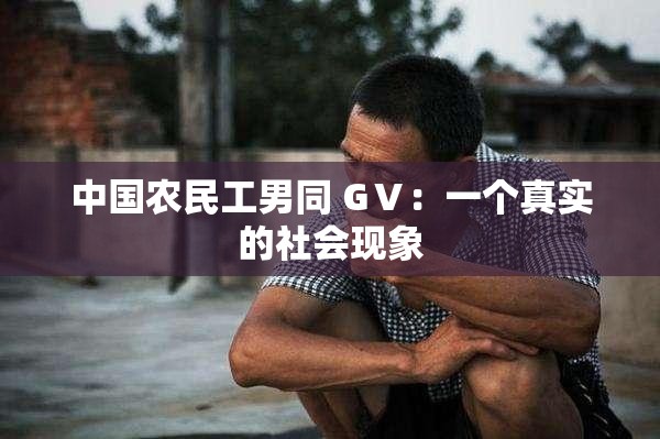 中国农民工男同 GⅤ：一个真实的社会现象