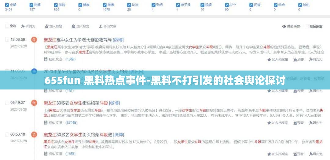 655fun 黑料热点事件-黑料不打引发的社会舆论探讨