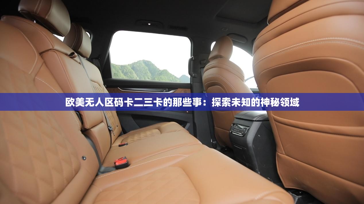 欧美无人区码卡二三卡的那些事：探索未知的神秘领域