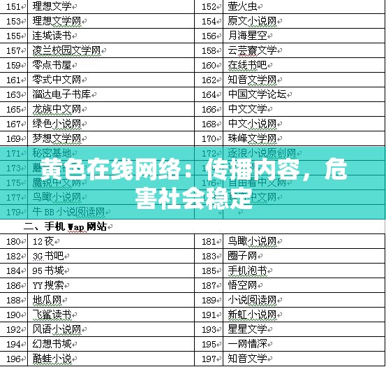 黄色在线网络：传播内容，危害社会稳定
