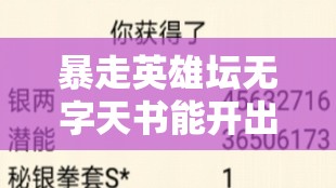 暴走英雄坛无字天书能开出什么秘籍：全面解析与详细探讨