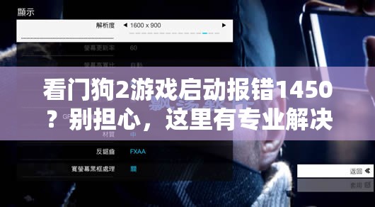 看门狗2游戏启动报错1450？别担心，这里有专业解决方案助你轻松搞定！