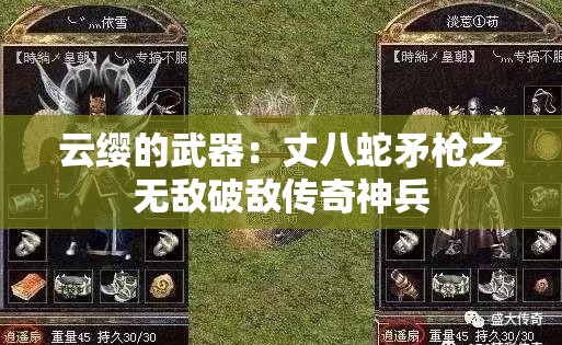 云缨的武器：丈八蛇矛枪之无敌破敌传奇神兵