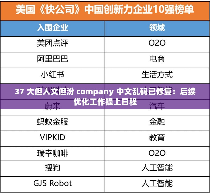 37 大但人文但汾 company 中文乱码已修复：后续优化工作提上日程