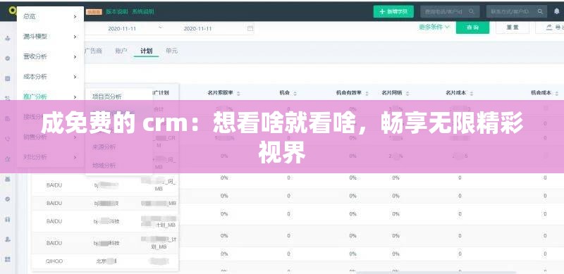 成免费的 crm：想看啥就看啥，畅享无限精彩视界