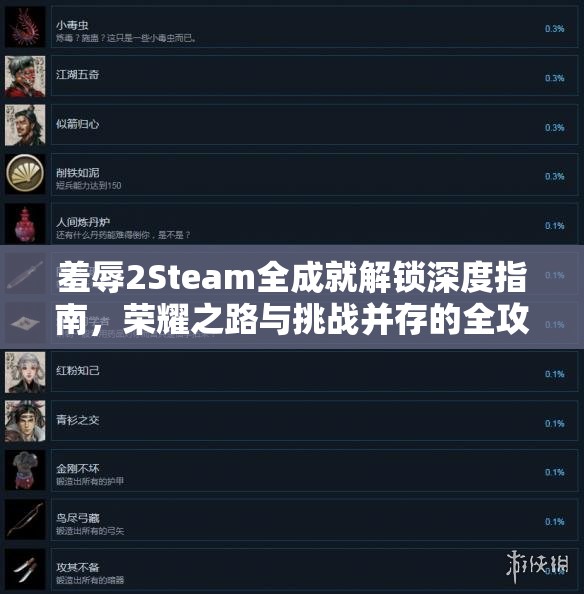 羞辱2Steam全成就解锁深度指南，荣耀之路与挑战并存的全攻略