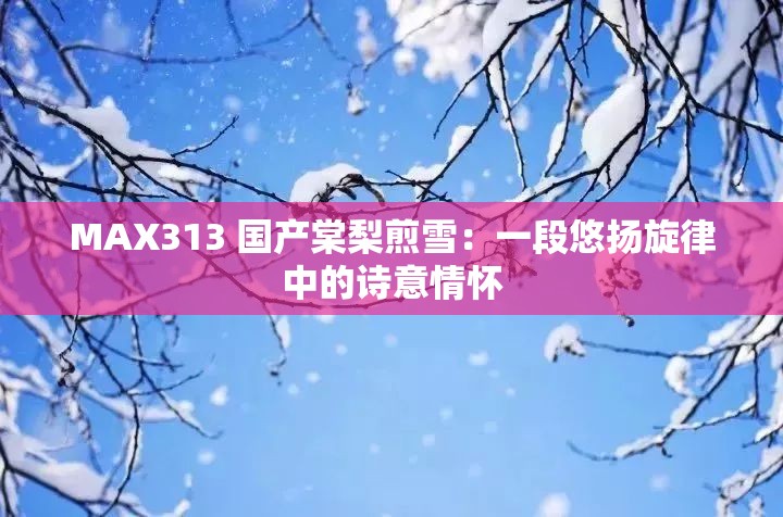 MAX313 国产棠梨煎雪：一段悠扬旋律中的诗意情怀