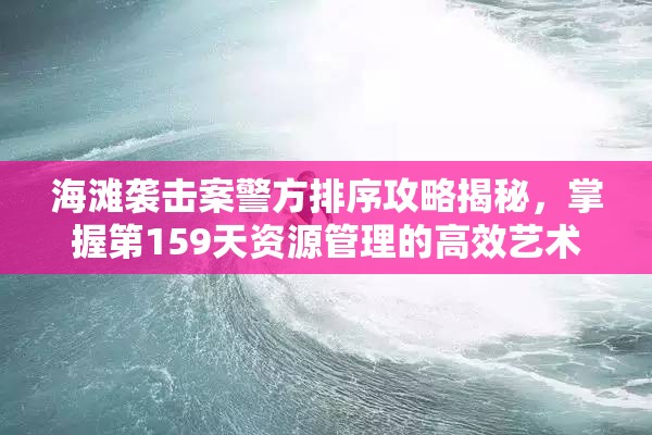 海滩袭击案警方排序攻略揭秘，掌握第159天资源管理的高效艺术