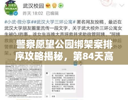 警察愿望公园绑架案排序攻略揭秘，第84天高效资源管理智慧详解