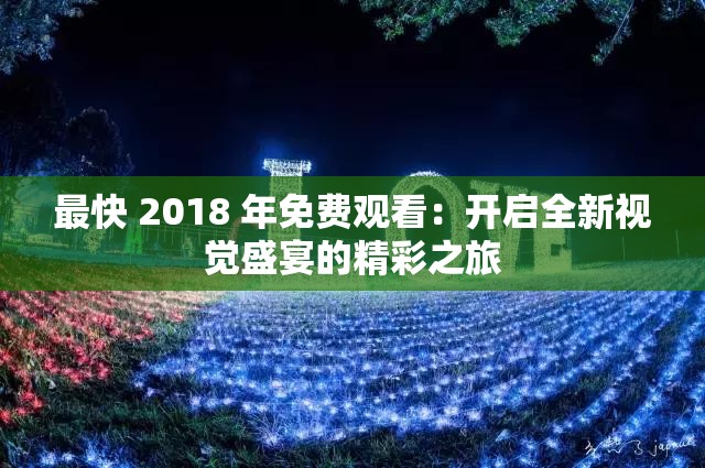 最快 2018 年免费观看：开启全新视觉盛宴的精彩之旅