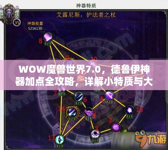 WOW魔兽世界7.0，德鲁伊神器加点全攻略，详解小特质与大特质选择顺序