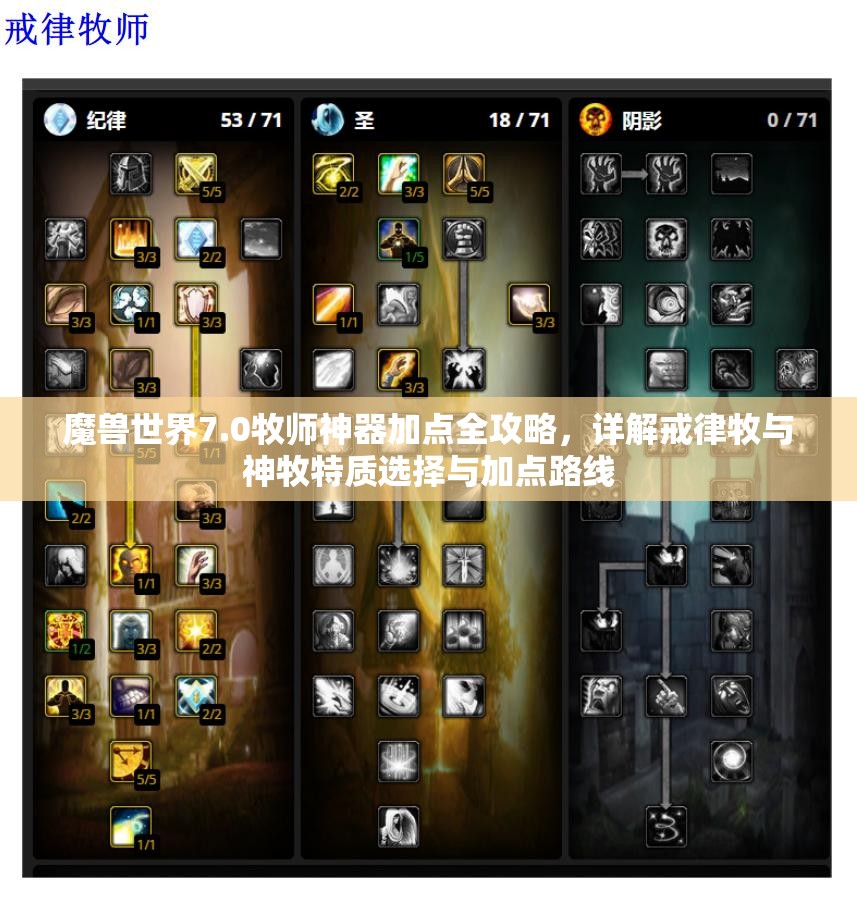 魔兽世界7.0牧师神器加点全攻略，详解戒律牧与神牧特质选择与加点路线