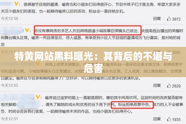 特黄网站黑料曝光：其背后的不堪与危害