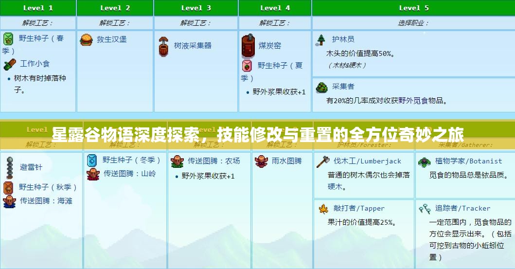 星露谷物语深度探索，技能修改与重置的全方位奇妙之旅