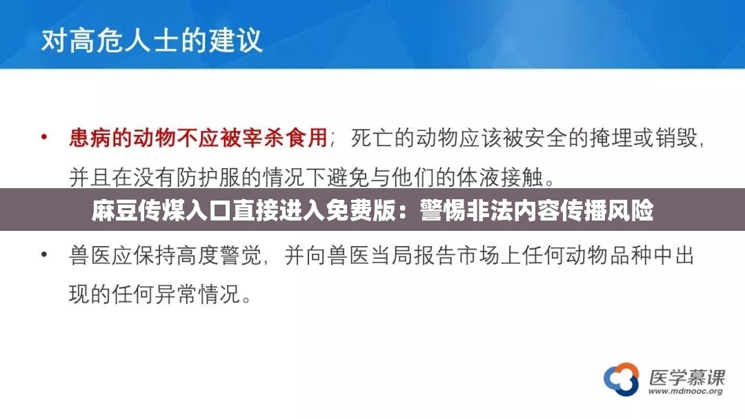 麻豆传煤入口直接进入免费版：警惕非法内容传播风险