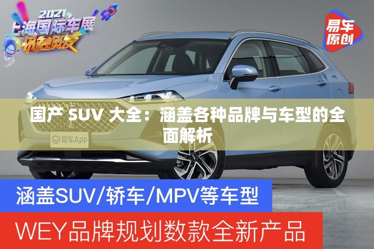 国产 SUV 大全：涵盖各种品牌与车型的全面解析