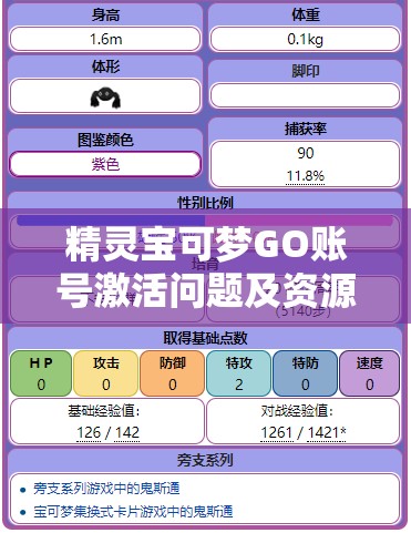 精灵宝可梦GO账号激活问题及资源管理优化全面指南
