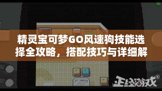 精灵宝可梦GO风速狗技能选择全攻略，搭配技巧与详细解析