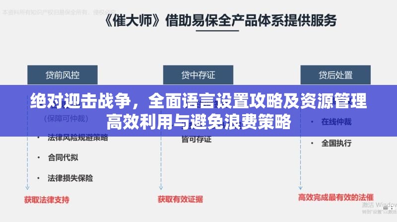 绝对迎击战争，全面语言设置攻略及资源管理高效利用与避免浪费策略