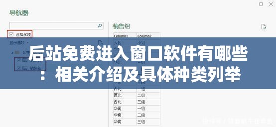 后站免费进入窗口软件有哪些：相关介绍及具体种类列举