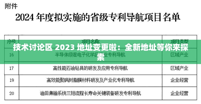 技术讨论区 2023 地址变更啦：全新地址等你来探索