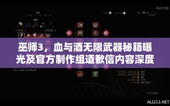 巫师3，血与酒无限武器秘籍曝光及官方制作组道歉信内容深度剖析