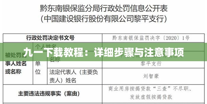 九一下载教程：详细步骤与注意事项