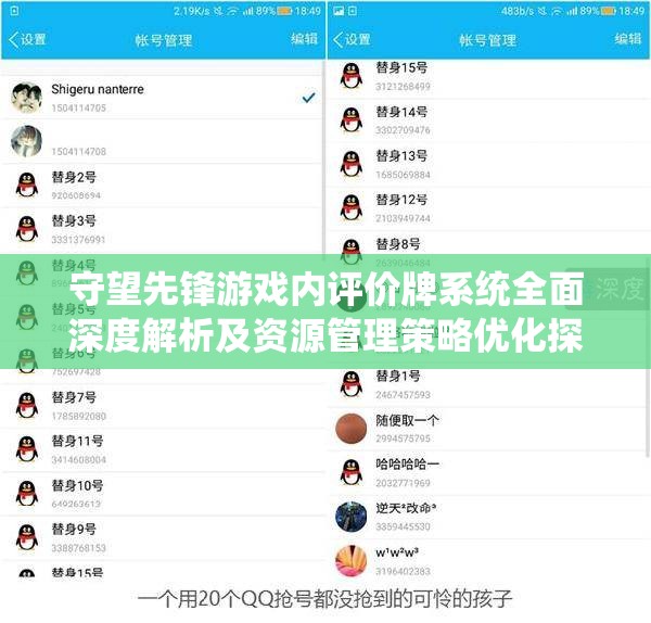 守望先锋游戏内评价牌系统全面深度解析及资源管理策略优化探讨