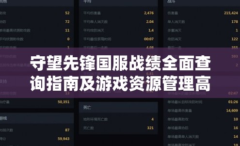 守望先锋国服战绩全面查询指南及游戏资源管理高效优化策略