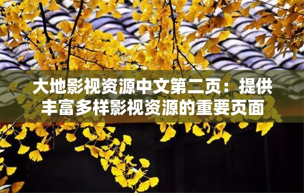 大地影视资源中文第二页：提供丰富多样影视资源的重要页面