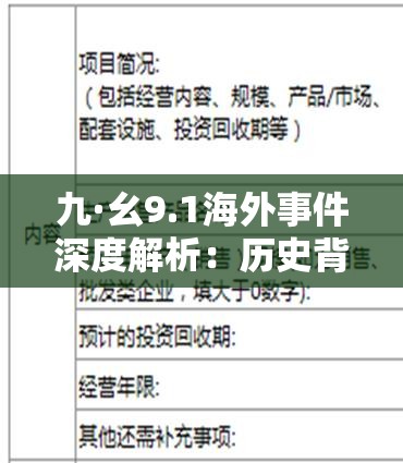 九·幺9.1海外事件深度解析：历史背景与当代影响全揭秘