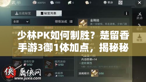 少林PK如何制胜？楚留香手游3御1体加点，揭秘秘籍与技能快速恢复！