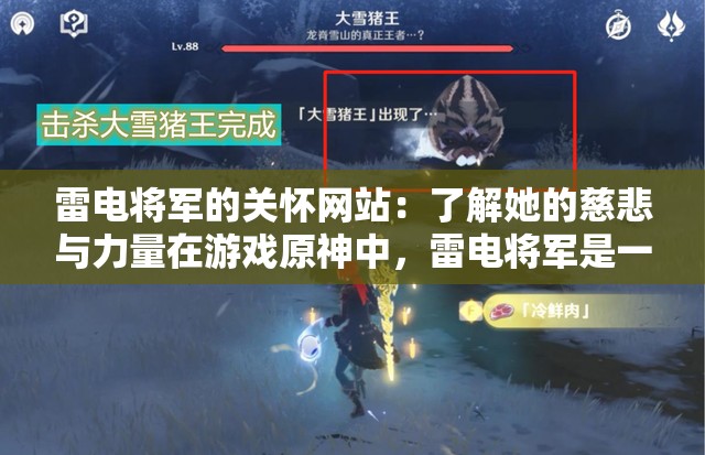 雷电将军的关怀网站：了解她的慈悲与力量在游戏原神中，雷电将军是一位备受关注的角色她以其强大的实力和神秘的背景而闻名雷电将军的关怀网站为玩家提供了更多了解她的机会在这个网站上，你可以深入了解她的慈悲与力量，探索她的故事和背景