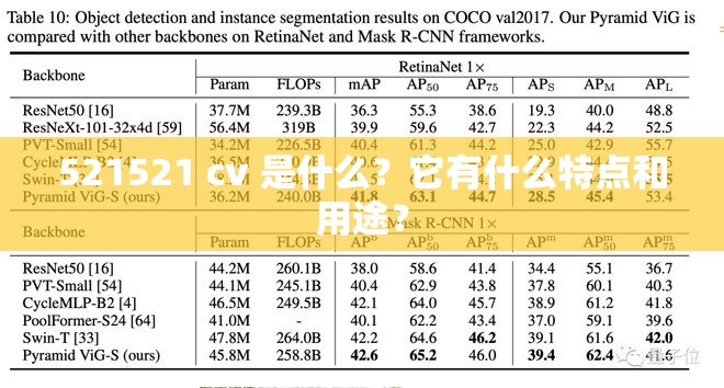 521521 cv 是什么？它有什么特点和用途？