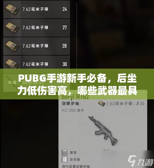 PUBG手游新手必备，后坐力低伤害高，哪些武器最具战略价值与实践？