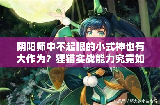 阴阳师中不起眼的小式神也有大作为？狸猫实战能力究竟如何？