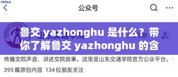 鲁交 yazhonghu 是什么？带你了解鲁交 yazhonghu 的含义与相关信息