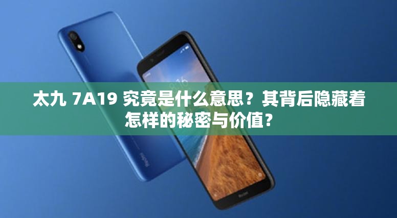 太九 7A19 究竟是什么意思？其背后隐藏着怎样的秘密与价值？