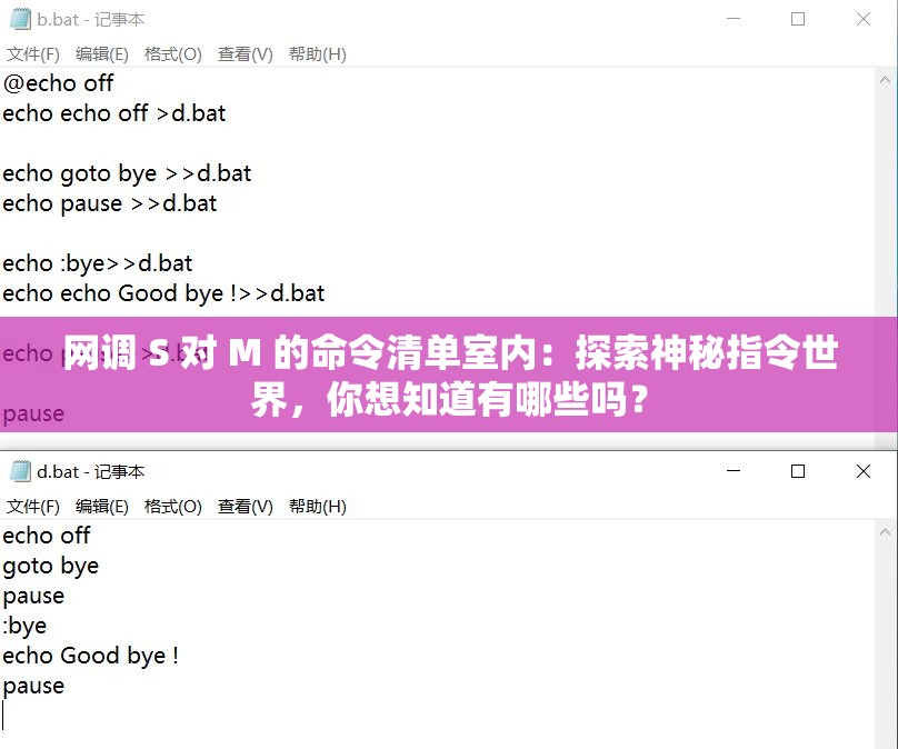 网调 S 对 M 的命令清单室内：探索神秘指令世界，你想知道有哪些吗？