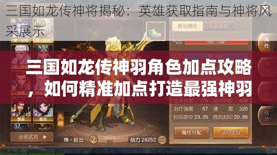 三国如龙传神羽角色加点攻略，如何精准加点打造最强神羽？